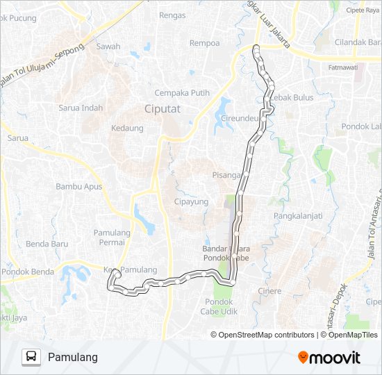D15 PAMULANG - LEBAK BULUS bis Peta Jalur