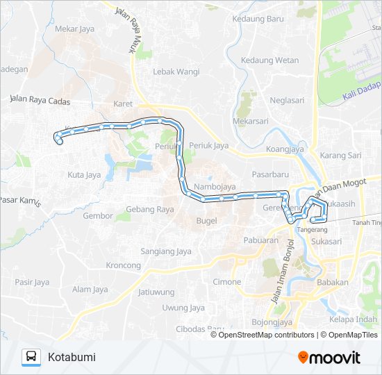 R03 KOTABUMI - PASAR ANYAR bus Line Map