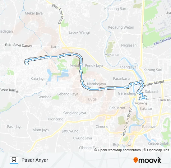 R03 KOTABUMI - PASAR ANYAR Bus Line Map