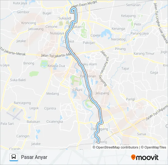 R03A PASAR ANYAR - SERPONG Bus Line Map