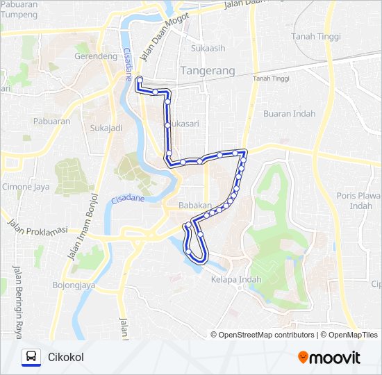 RB11 PASAR ANYAR - CIKOKOL bus Line Map