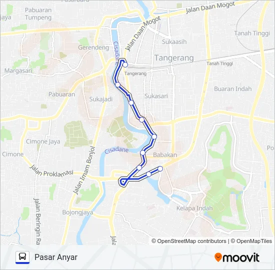 RB11 PASAR ANYAR - CIKOKOL Bus Line Map