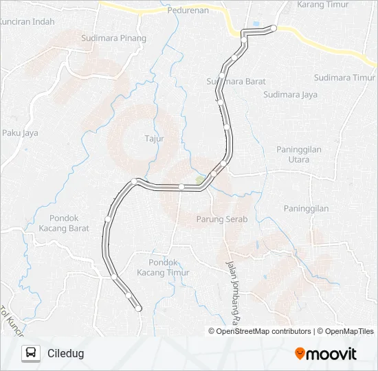 C11 CILEDUG - PONDOK KACANG Bus Line Map