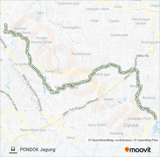 D09 PONDOK JAGUNG - GINTUNG Bus Line Map