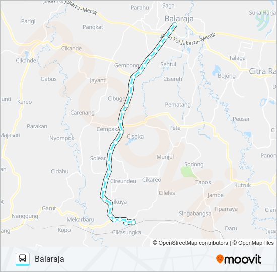 E06 BALARAJA -  TM. ADIYASA bus Line Map