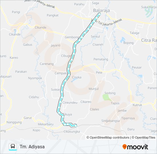 E06 BALARAJA -  TM. ADIYASA bis Peta Jalur