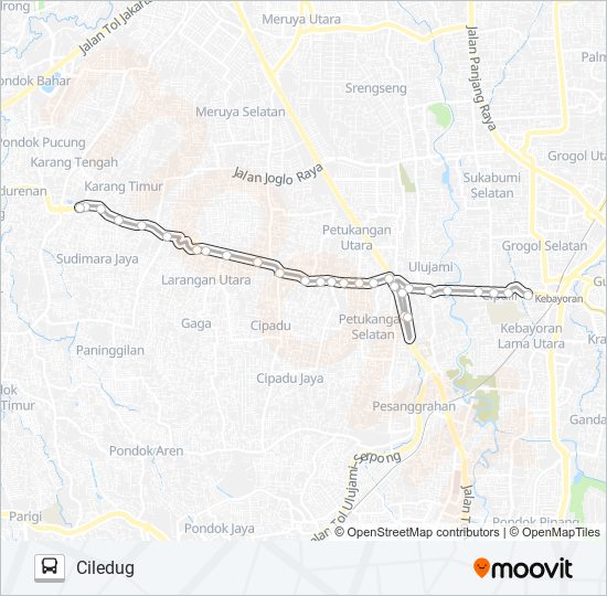 C01 CILEDUG - KEBAYORAN LAMA bis Peta Jalur