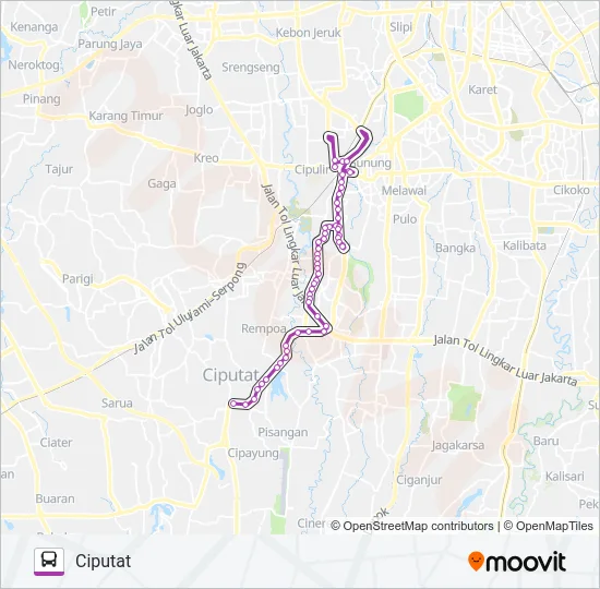 D01 CIPUTAT - KEBAYORAN LAMA Bus Line Map
