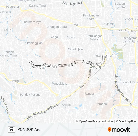C09 PONDOK AREN - LEBAK BULUS Bus Line Map