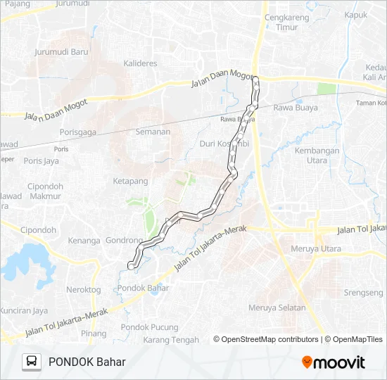 C10 PONDOK BAHAR - RAWA BUAYA Bus Line Map