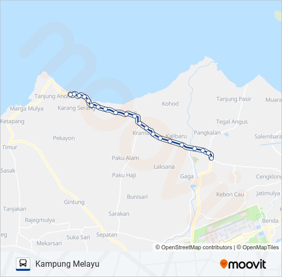 F04 KAMPUNG MELAYU - SANGRILA bus Line Map