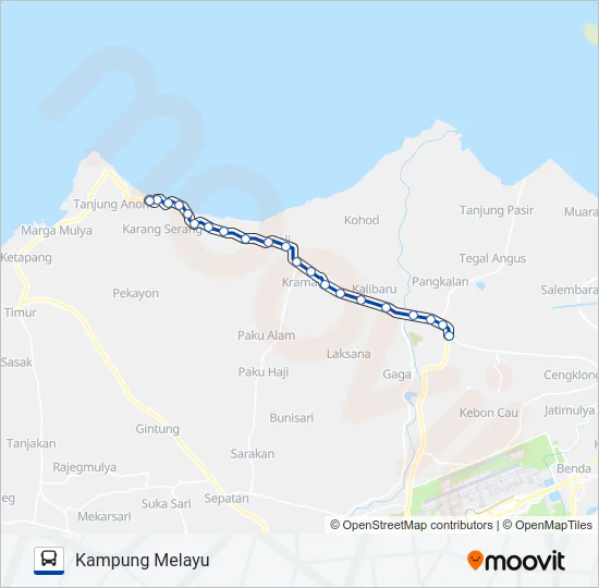 F04 KAMPUNG MELAYU - SANGRILA Bus Line Map