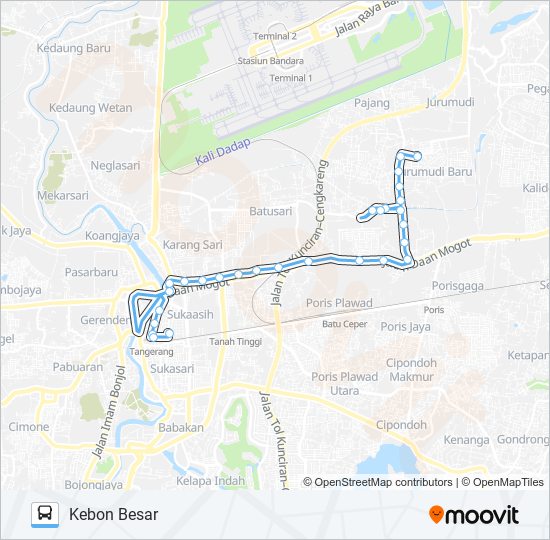 R05 PASAR ANYAR - KEBON BESAR bus Line Map
