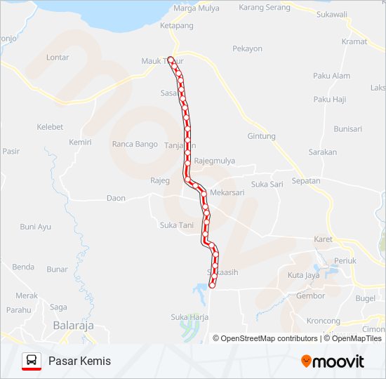 G05 PASAR KEMIS - TANJUNG KAIT bus Line Map