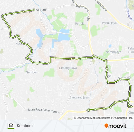 R15A TERMINAL CIMONE - KOTABUMI bus Line Map
