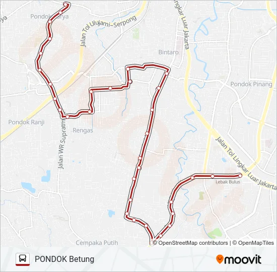 S08 PONDOK BETUNG - LEBAK BULUS bis Peta Jalur