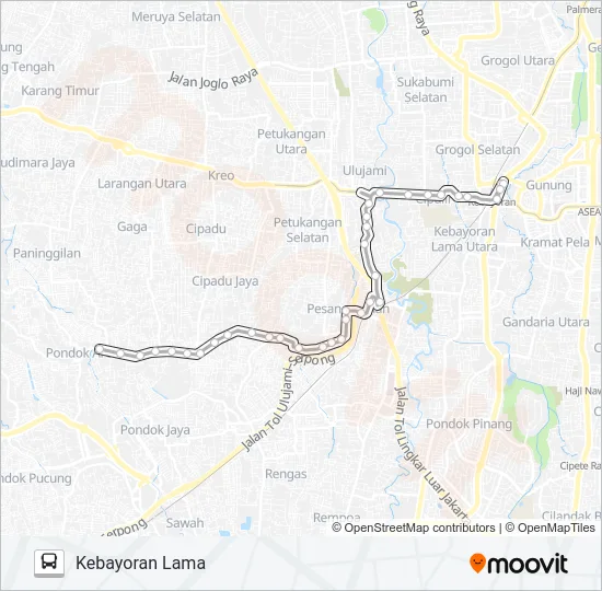C05 PASAR CEGER - KEBAYORAN LAMA Bus Line Map