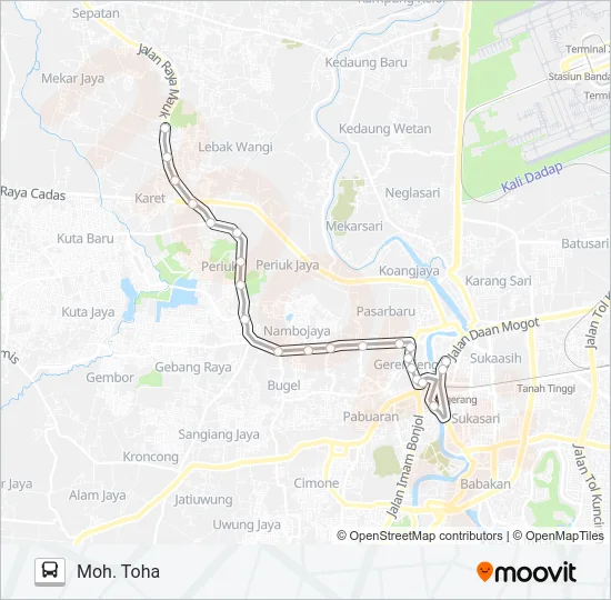 T03 TERMINAL PORIS PLAWAD - CADAS Bus Line Map