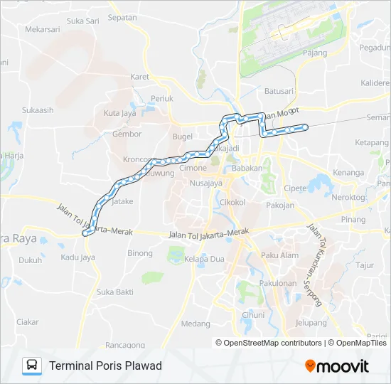 T01 BITUNG - TERMINAL PORIS PLAWAD bis Peta Jalur