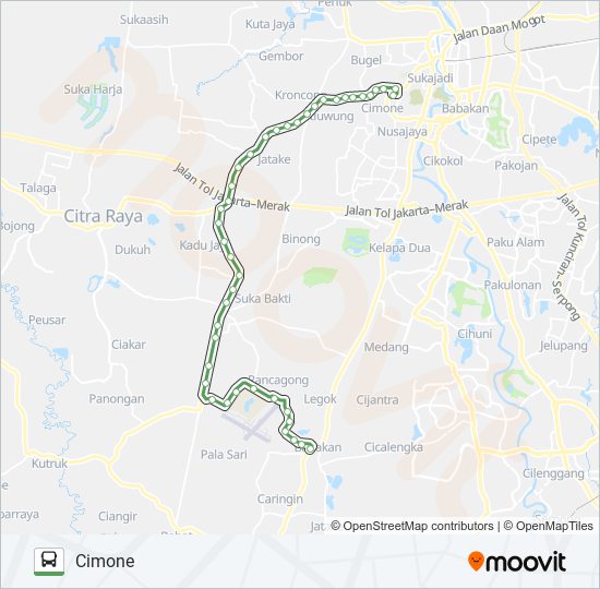 A03 TERMINAL CIMONE - PARUNG PANJANG bus Line Map