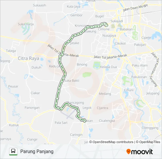 A03 TERMINAL CIMONE - PARUNG PANJANG Bus Line Map