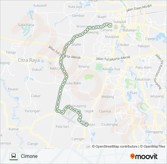 A03 TERMINAL CIMONE - PARUNG PANJANG Bus Line Map
