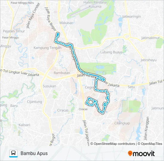 JAK108 Bus Line Map