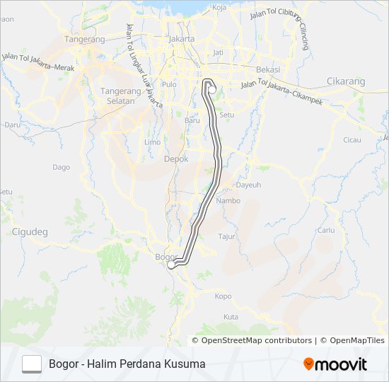 DAMRI BOGOR - HALIM bis Peta Jalur