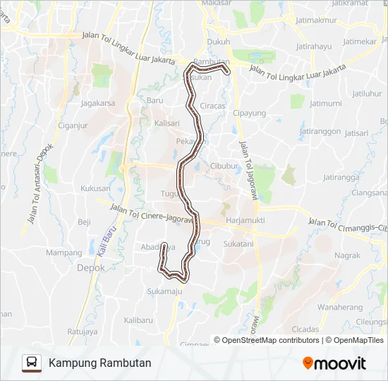 DEPOK KP. RAMBUTAN Bus Line Map