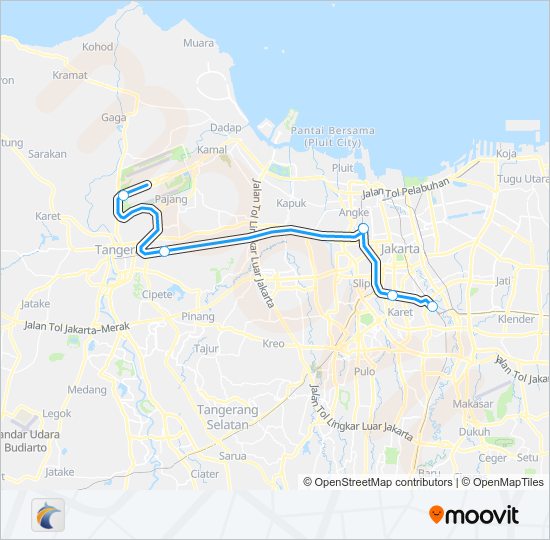 KA BANDARA SOEKARNO–HATTA train Line Map