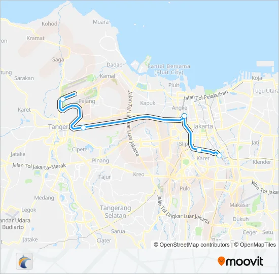KA BANDARA SOEKARNO–HATTA Train Line Map