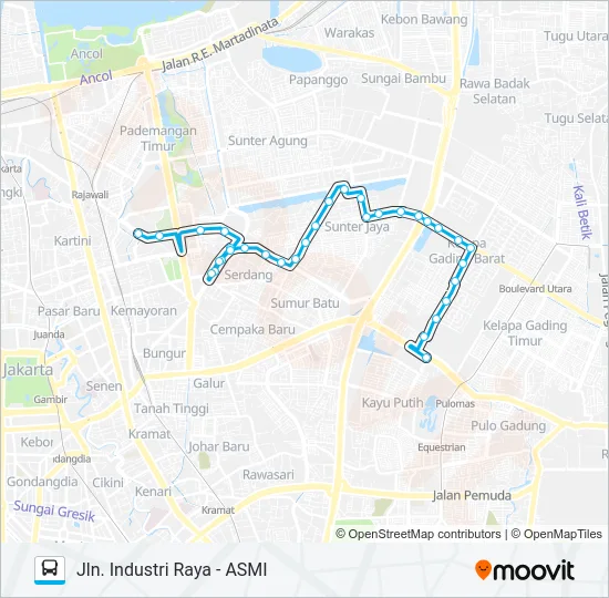 JAK76 Bus Line Map