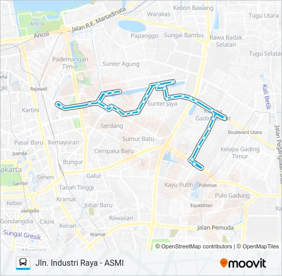 JAK76 Bus Line Map