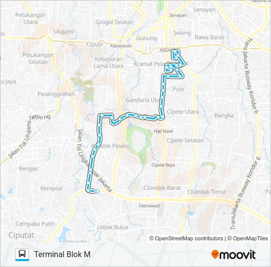 JAK102 Bus Line Map