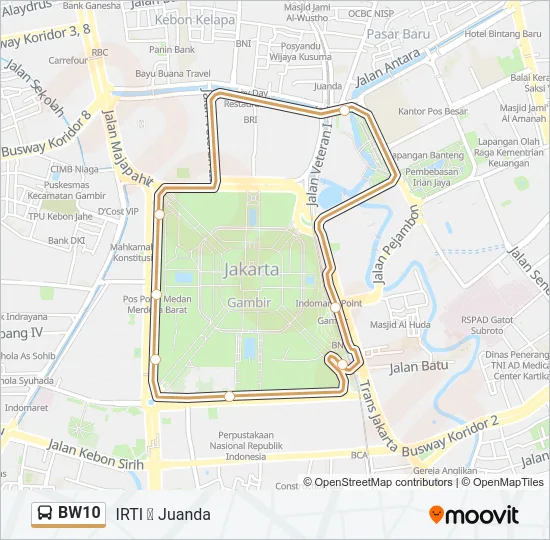 BW10 Bus Line Map