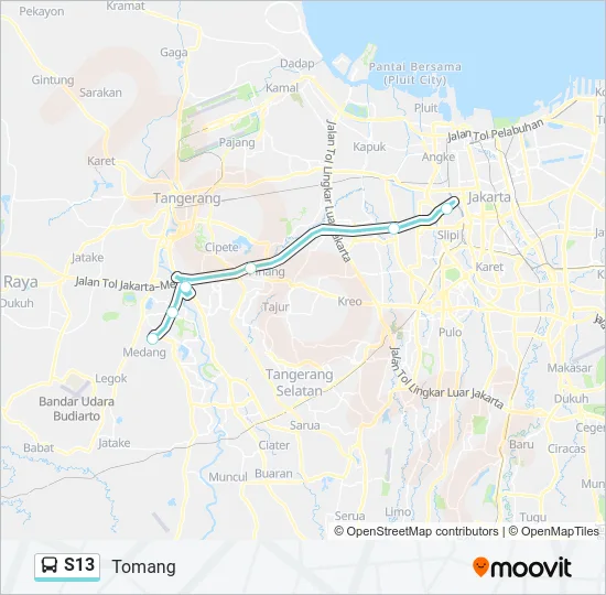S13 Bus Line Map