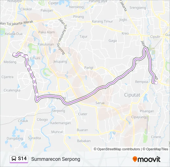 S14 Bus Line Map