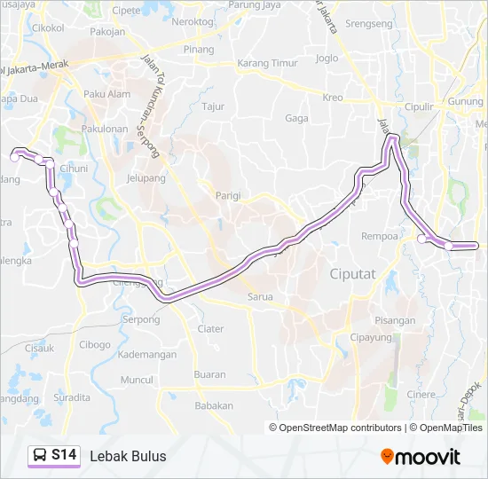 S14 Bus Line Map