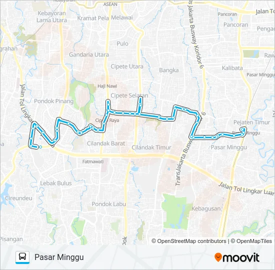 JAK95 Bus Line Map
