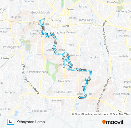 JAK93 Bus Line Map