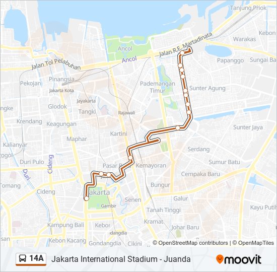 Rute 14a: Jadwal, Pemberhentian & Peta - Juanda (Diperbarui)