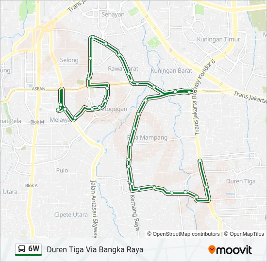 6W Bus Line Map