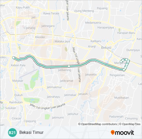 B21 bus Line Map