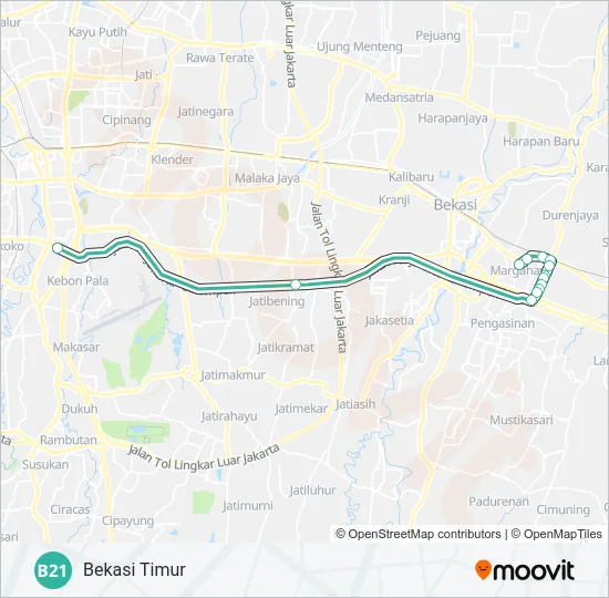 B21 Bus Line Map