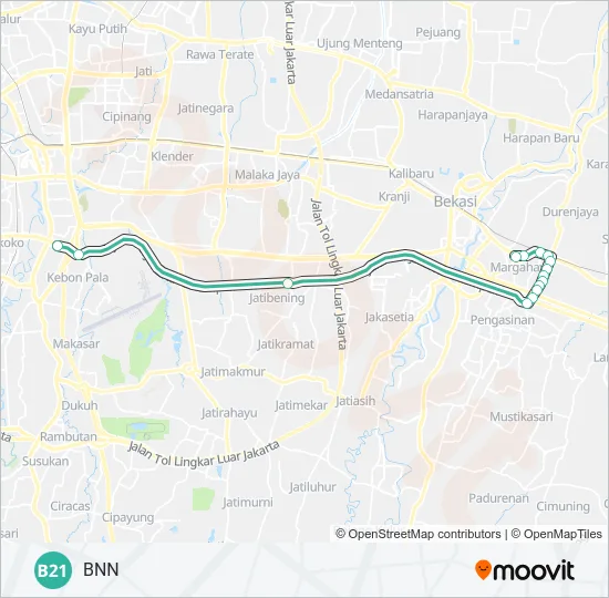 B21 Bus Line Map