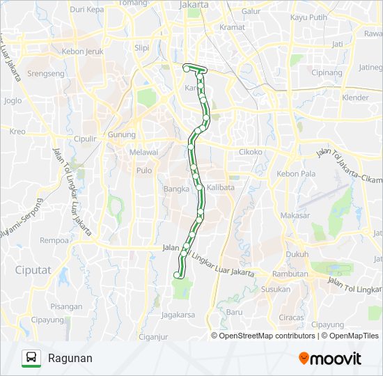 Rute 6: Jadwal, Pemberhentian & Peta - Ragunan (Diperbarui)