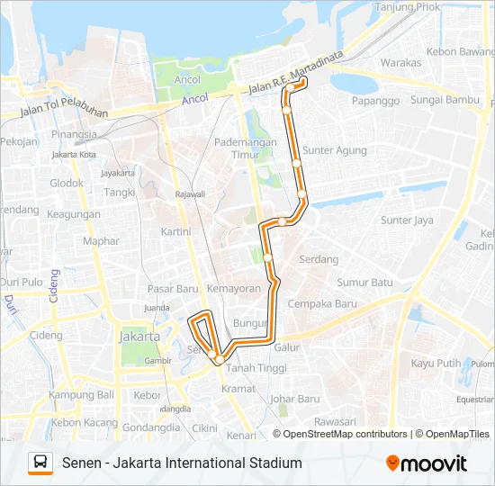 14 Bus Line Map