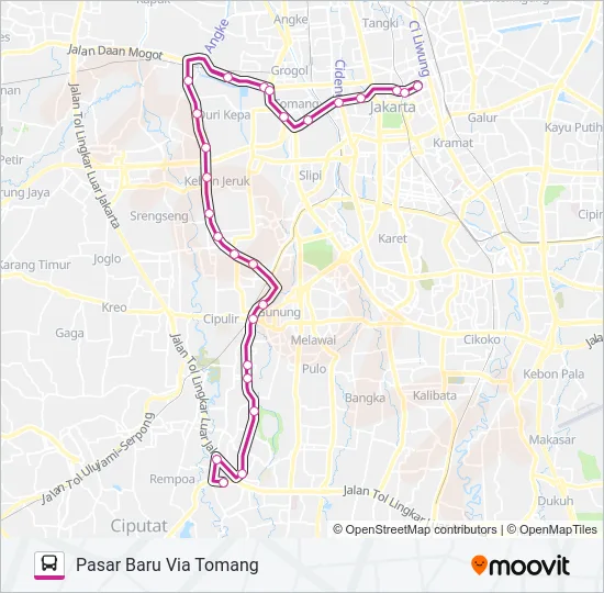 M8 Bus Line Map