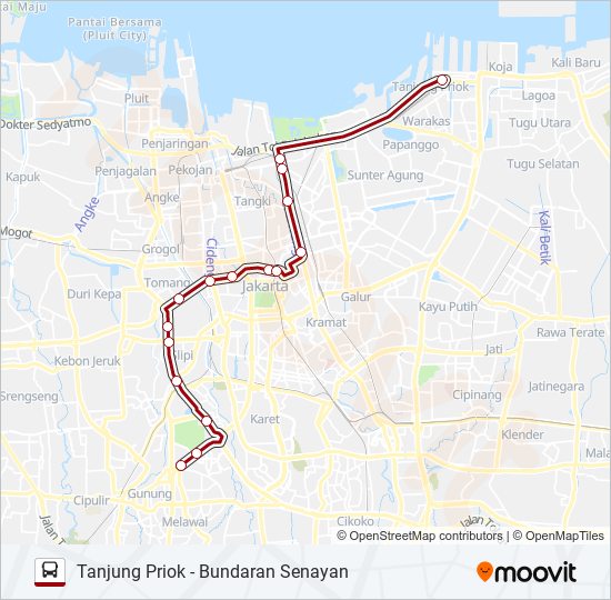 Rute 10h: Jadwal, Pemberhentian & Peta - Bundaran Senayan (Diperbarui)