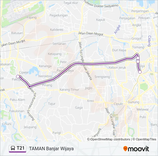 T21 Bus Line Map